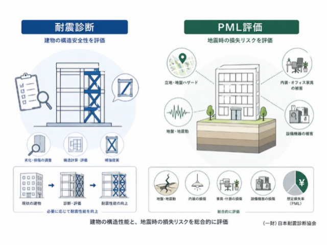 旧耐震建物の取得時における耐震診断とPML評価の考え方
